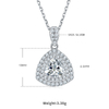 Deluxe triangle S925 silver plated platinum Moissanite diamond pendant earring set 1